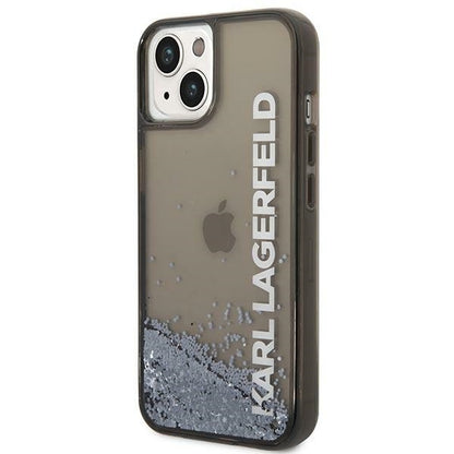 Cover til Apple iPhone 14 Plus, Karl Lagerfeld, Liquid Glitter KL Logo, Sort
