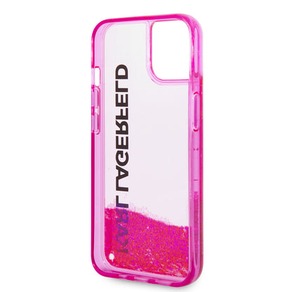Etui til Apple iPhone 14 Plus, Karl Lagerfeld, Liquid Glitter KL Logo, Pink