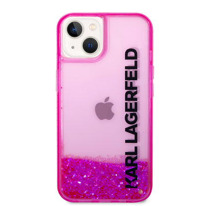 Etui til Apple iPhone 14 Plus, Karl Lagerfeld, Liquid Glitter KL Logo, Pink
