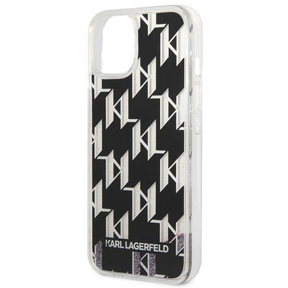 Cover til Apple iPhone 14 Plus, Karl Lagerfeld, Liquid Glitter Monogram, Sort
