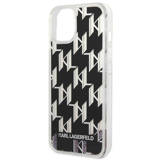 Cover til Apple iPhone 14 Plus, Karl Lagerfeld, Liquid Glitter Monogram, Sort