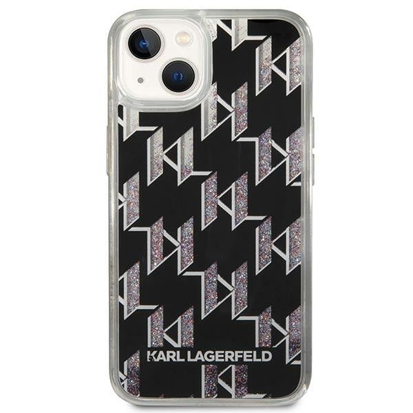 Cover til Apple iPhone 14 Plus, Karl Lagerfeld, Liquid Glitter Monogram, Sort