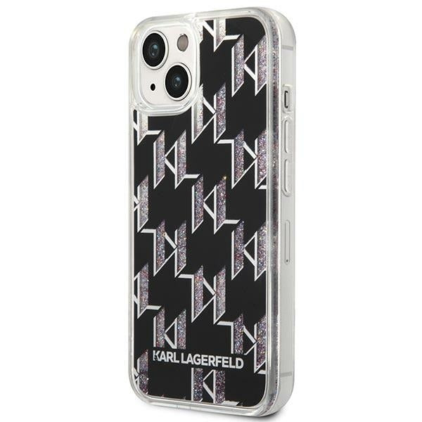 Cover til Apple iPhone 14 Plus, Karl Lagerfeld, Liquid Glitter Monogram, Sort