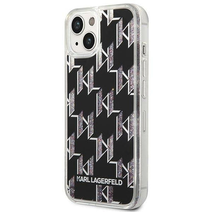 Cover til Apple iPhone 14 Plus, Karl Lagerfeld, Liquid Glitter Monogram, Sort