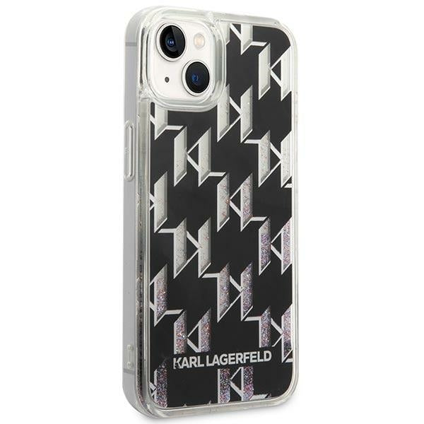 Cover til Apple iPhone 14 Plus, Karl Lagerfeld, Liquid Glitter Monogram, Sort