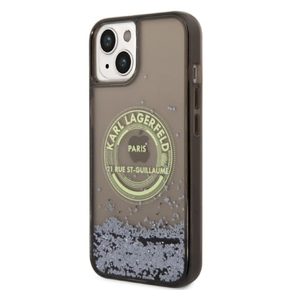 Cover til Apple iPhone 14 Plus, Karl Lagerfeld, Liquid Glitter RSG, Sort