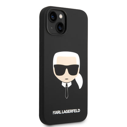 Case for Apple iPhone 14 Plus, Karl Lagerfeld, Silicone Karl's Head, Black