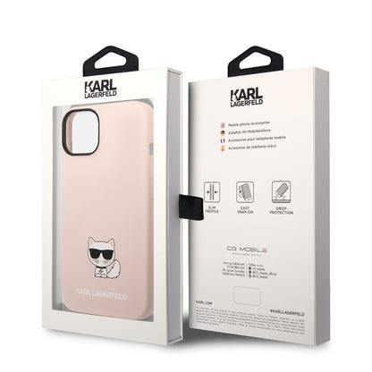 Etui til Apple iPhone 14 Plus, Karl Lagerfeld, Silicone Body Choupette, Pink
