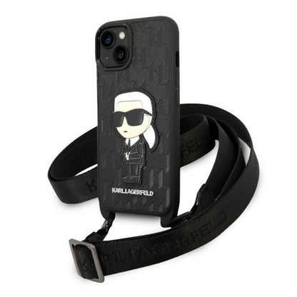 Case for Apple iPhone 14 Plus, Karl Lagerfeld, Monogram Ikonik Karl, White