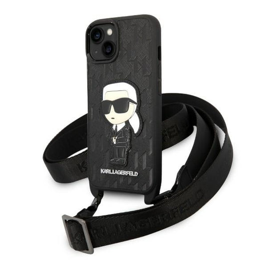 Etui til Apple iPhone 14 Plus, Karl Lagerfeld, Monogram Ikonik Karl, Hvid