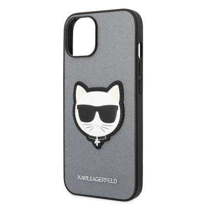 Etui til Apple iPhone 14 Plus, Karl Lagerfeld, Saffiano Choupette's Head, Sølvfarvet