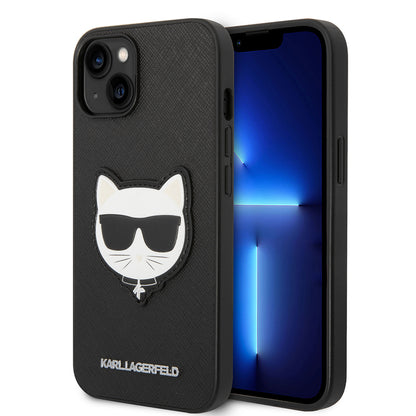 Etui til Apple iPhone 14 Plus, Karl Lagerfeld, Saffiano Choupette's Head, Sort