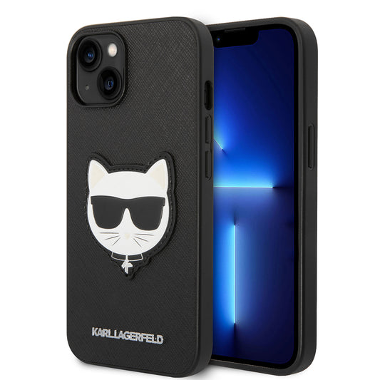 Etui til Apple iPhone 14 Plus, Karl Lagerfeld, Saffiano Choupette's Head, Sort