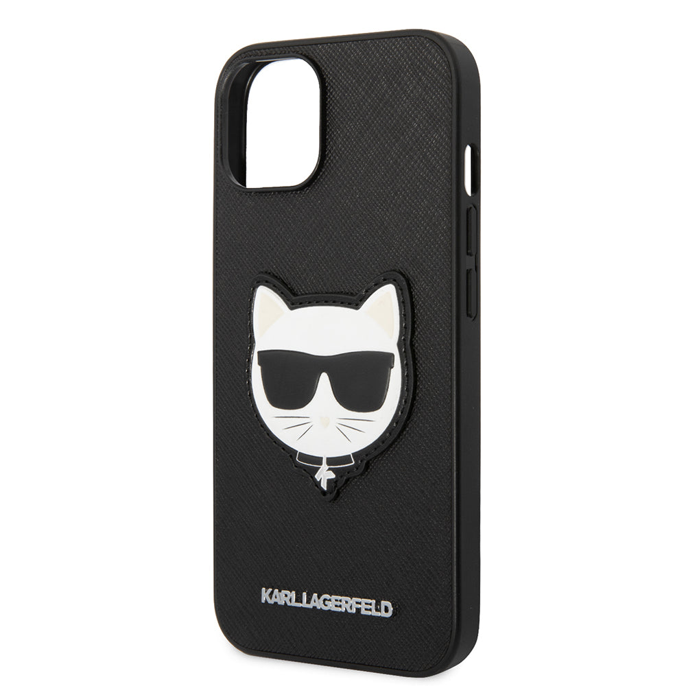 Etui til Apple iPhone 14 Plus, Karl Lagerfeld, Saffiano Choupette's Head, Sort