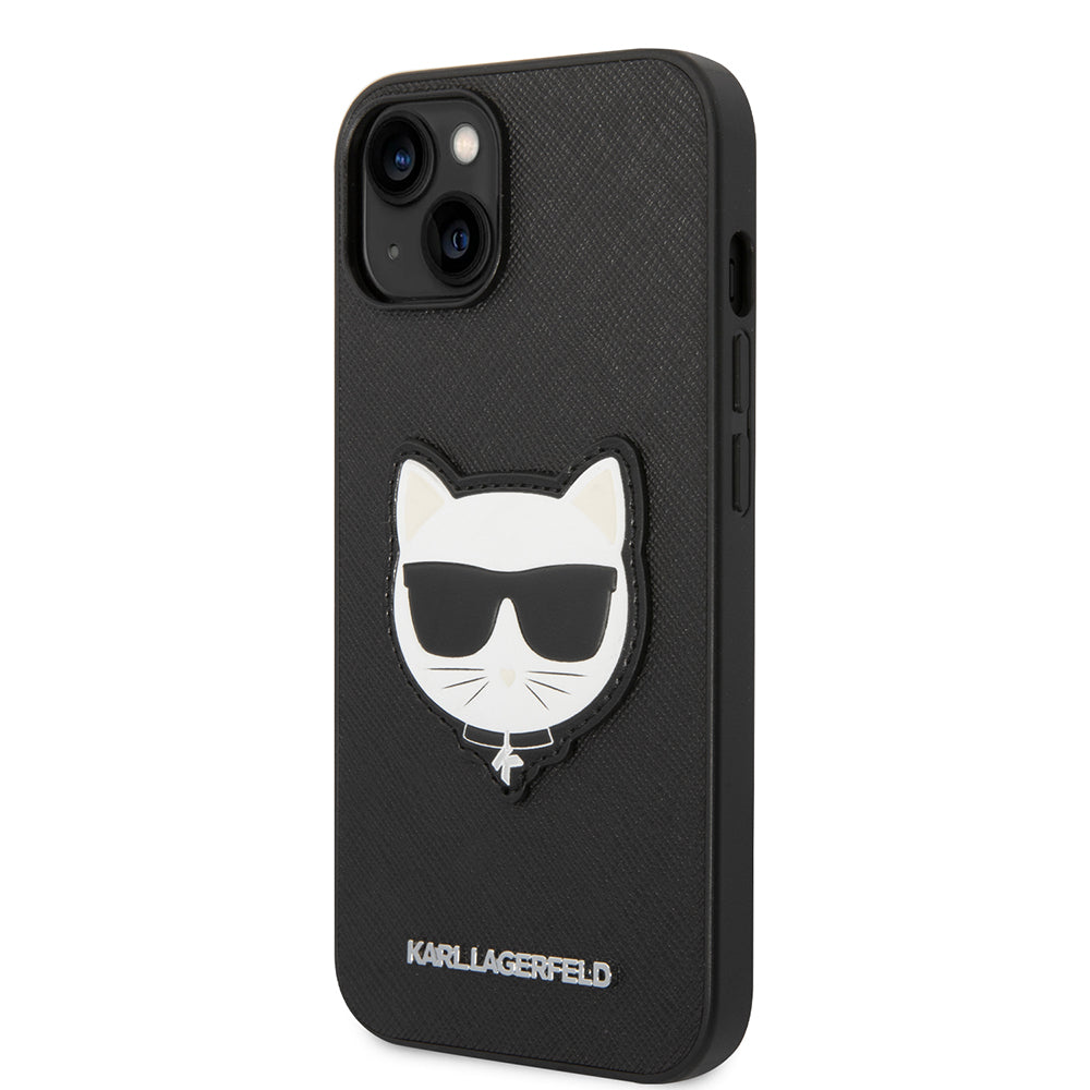 Etui til Apple iPhone 14 Plus, Karl Lagerfeld, Saffiano Choupette's Head, Sort