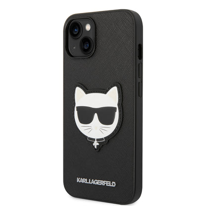 Etui til Apple iPhone 14 Plus, Karl Lagerfeld, Saffiano Choupette's Head, Sort