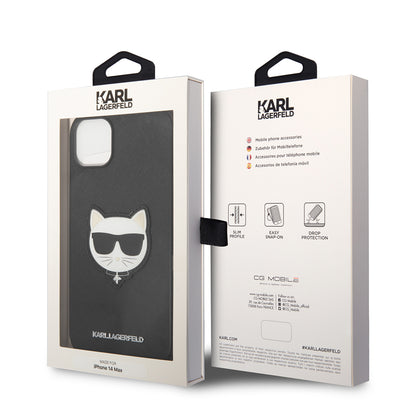 Etui til Apple iPhone 14 Plus, Karl Lagerfeld, Saffiano Choupette's Head, Sort