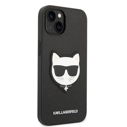 Etui til Apple iPhone 14 Plus, Karl Lagerfeld, Saffiano Choupette's Head, Sort