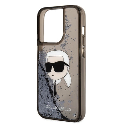 Etui til Apple iPhone 14 Pro, Karl Lagerfeld, Glitter Karl's Head, Sort