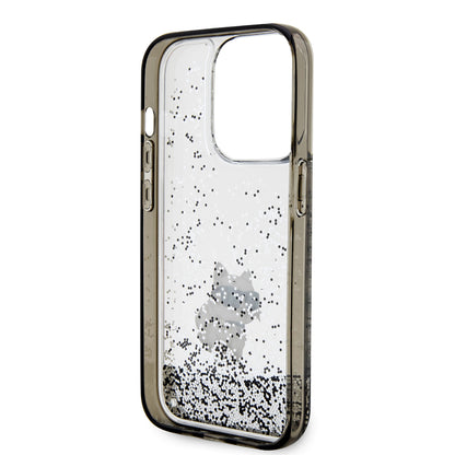 Case for Apple iPhone 14 Pro, Karl Lagerfeld, Liquid Glitter Choupette, Transparent