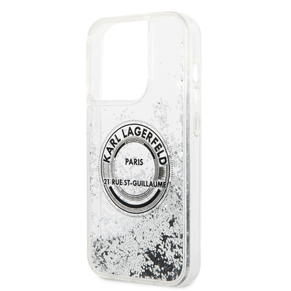 Case for Apple iPhone 14 Pro, Karl Lagerfeld, Liquid Glitter RSG, Silver