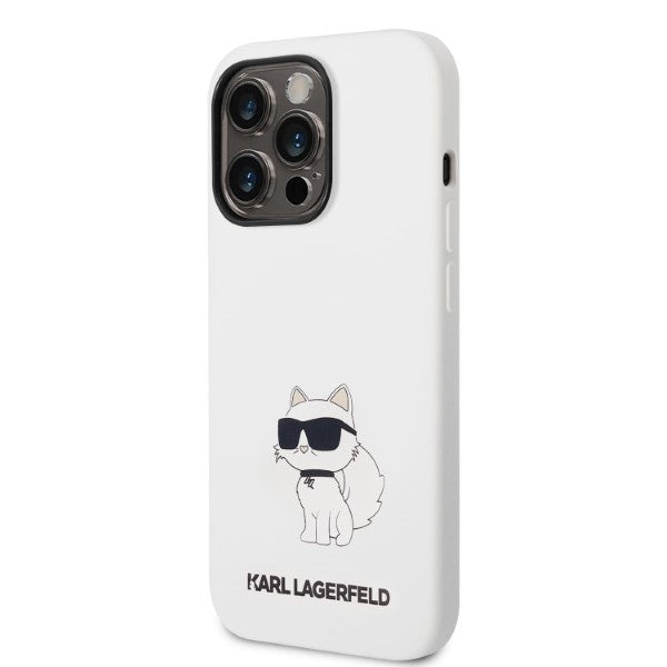 Case for Apple iPhone 14 Pro, Karl Lagerfeld, Silicone Choupette, White