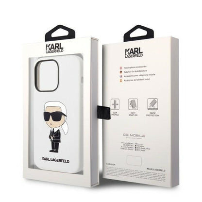 Case for Apple iPhone 14 Pro, Karl Lagerfeld, Ikonik NFT Silicone, White