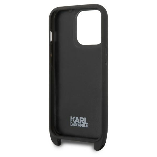 Etui til Apple iPhone 14 Pro, Karl Lagerfeld, Monogram Ikonik Karl, Sort
