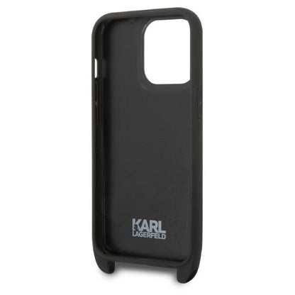 Etui til Apple iPhone 14 Pro, Karl Lagerfeld, Monogram Ikonik Karl, Sort