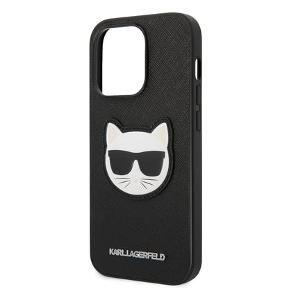 Etui til Apple iPhone 14 Pro, Karl Lagerfeld, Saffiano Choupette's Head, Sort
