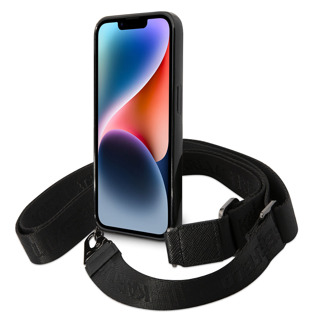 Etui til Apple iPhone 14 Pro Max, Karl Lagerfeld, Color Stripes with Strap, Pink