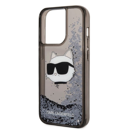 Etui til Apple iPhone 14 Pro Max, Karl Lagerfeld, Glitter Choupette's Head, Sort
