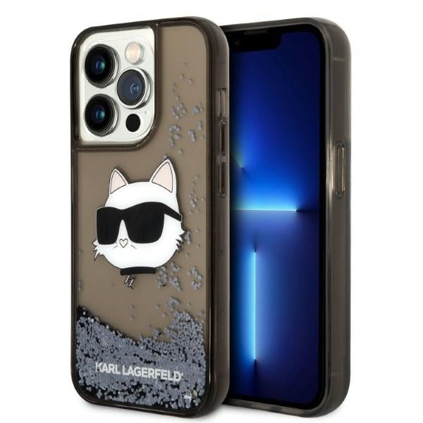 Etui til Apple iPhone 14 Pro Max, Karl Lagerfeld, Glitter Choupette's Head, Sort