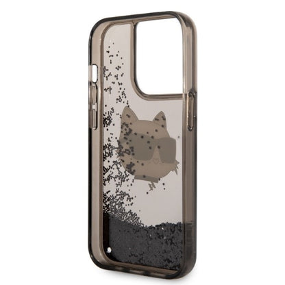 Etui til Apple iPhone 14 Pro Max, Karl Lagerfeld, Glitter Choupette's Head, Sort
