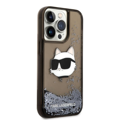 Etui til Apple iPhone 14 Pro Max, Karl Lagerfeld, Glitter Choupette's Head, Sort