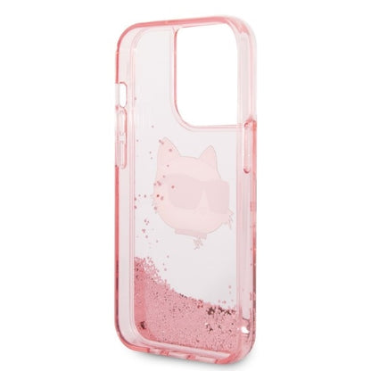 Etui til Apple iPhone 14 Pro Max, Karl Lagerfeld, Glitter Choupette's Head, Pink