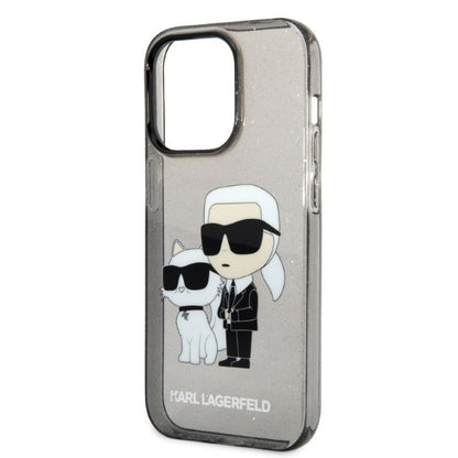Etui til Apple iPhone 14 Pro Max, Karl Lagerfeld, Glitter Karl & Choupette, Sort