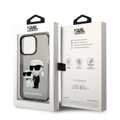 Etui til Apple iPhone 14 Pro Max, Karl Lagerfeld, Glitter Karl & Choupette, Sort