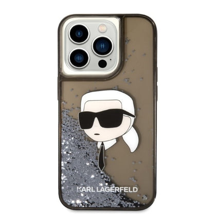 Etui til Apple iPhone 14 Pro Max, Karl Lagerfeld, Glitter Karl's Head, Sort