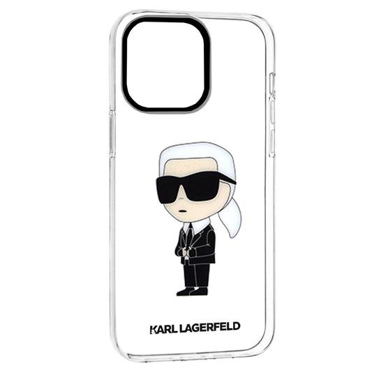 Etui til Apple iPhone 14 Pro Max, Karl Lagerfeld, Ikonik Karl, Gennemsigtig