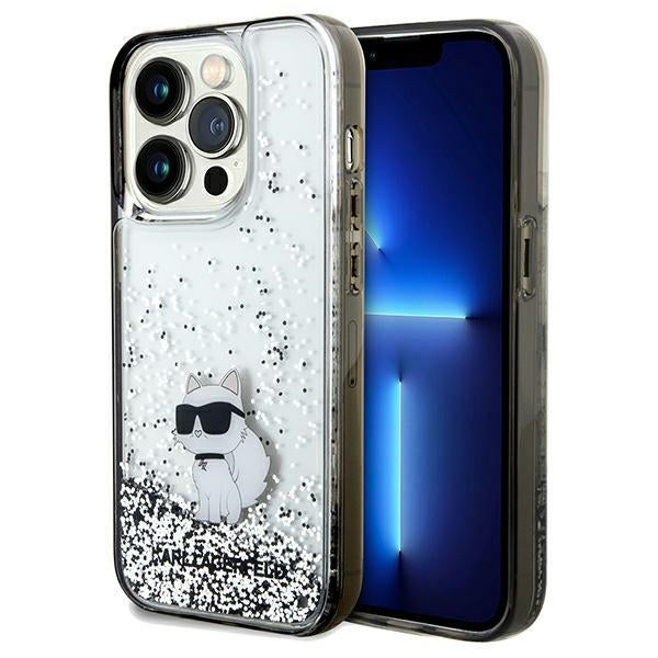 Etui til Apple iPhone 14 Pro Max, Karl Lagerfeld, Liquid Glitter Choupette, Gennemsigtig
