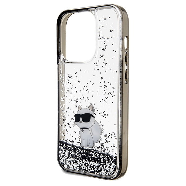 Etui til Apple iPhone 14 Pro Max, Karl Lagerfeld, Liquid Glitter Choupette, Gennemsigtig