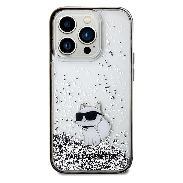 Etui til Apple iPhone 14 Pro Max, Karl Lagerfeld, Liquid Glitter Choupette, Gennemsigtig