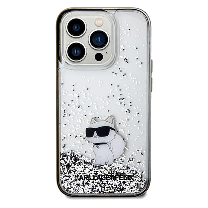 Etui til Apple iPhone 14 Pro Max, Karl Lagerfeld, Liquid Glitter Choupette, Gennemsigtig