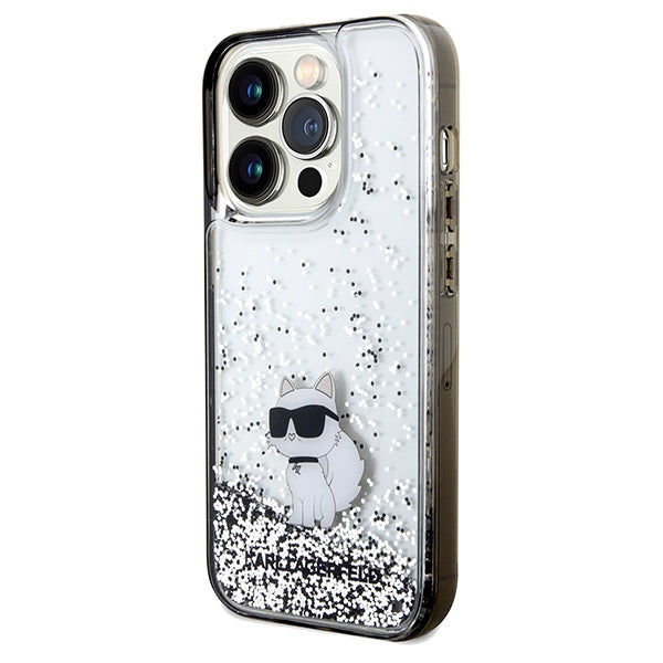 Etui til Apple iPhone 14 Pro Max, Karl Lagerfeld, Liquid Glitter Choupette, Gennemsigtig