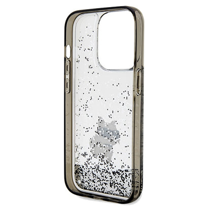 Etui til Apple iPhone 14 Pro Max, Karl Lagerfeld, Liquid Glitter Choupette, Gennemsigtig