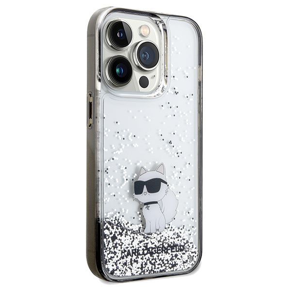 Etui til Apple iPhone 14 Pro Max, Karl Lagerfeld, Liquid Glitter Choupette, Gennemsigtig