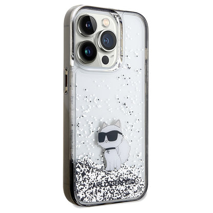 Etui til Apple iPhone 14 Pro Max, Karl Lagerfeld, Liquid Glitter Choupette, Gennemsigtig