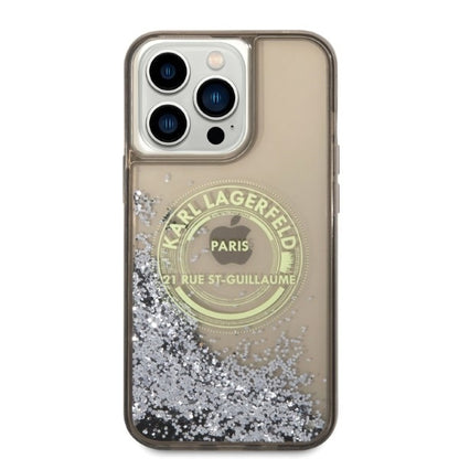 Cover til Apple iPhone 14 Pro Max, Karl Lagerfeld, Liquid Glitter RSG, Sort