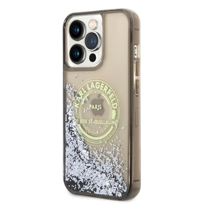 Cover til Apple iPhone 14 Pro Max, Karl Lagerfeld, Liquid Glitter RSG, Sort